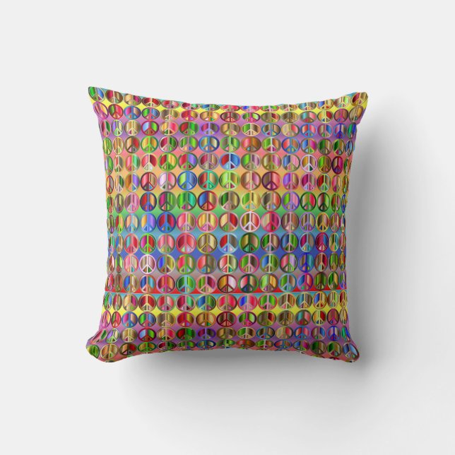 Hippie Tie-Dye Peace Cushion (Front)