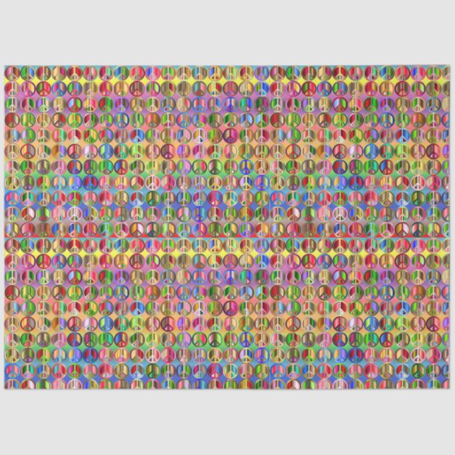 Hippie Tie-Dye Peace Pattern Decoupage Tissue Paper (Front)