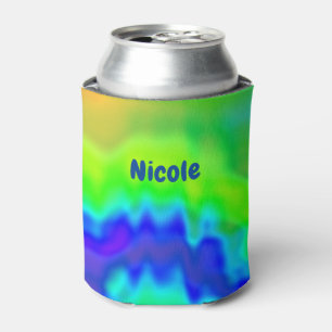 Hippie Tie Dye Personalised Can Cooler