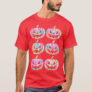 Hippie Tie Dye Style Happy Halloween Pumpkin Jack  T-Shirt