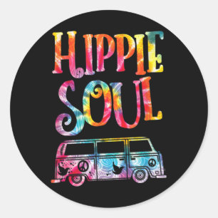 Hippie Tie Dye Van Hippie Soul Classic Round Sticker