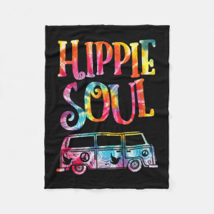 Hippie Tie Dye Van Hippie Soul Fleece Blanket