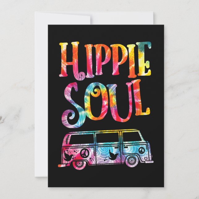 Hippie Tie Dye Van Hippie Soul Invitation (Front)