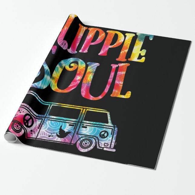 Hippie Tie Dye Van Hippie Soul Wrapping Paper (Unrolled)