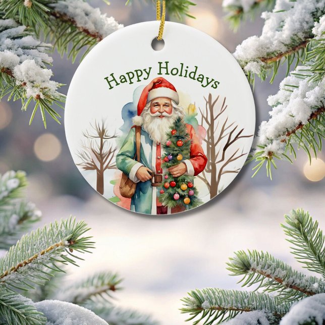 Hippie Tree Hugging Santa Ornament (Creator Uploaded)