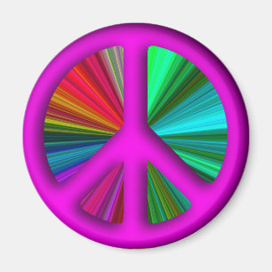 Hippie Trippy Peace Sign Magnet