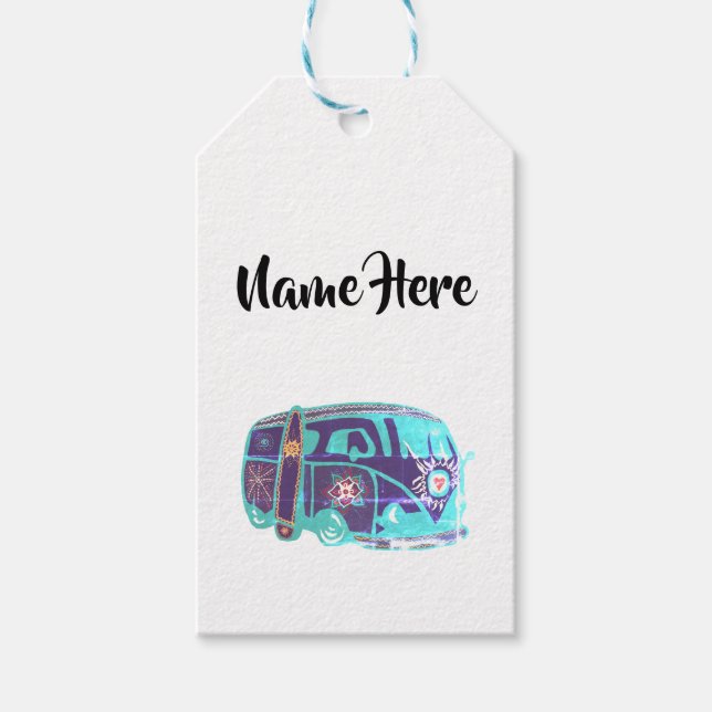 Hippie Van Custom Gift Tags (Front)