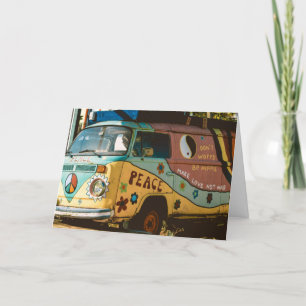 HIPPIE VAN FUNNY GREETING BIRTHDAY greeting CARD