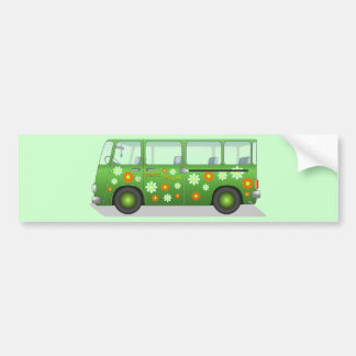 Hippie van image bumper sticker