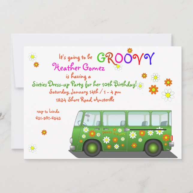 Hippie Van Invitation (Front)