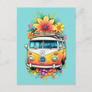 Hippie Van Postcard