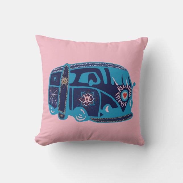 Hippie Van Throw Cushion 41 x 41 cm (Front)