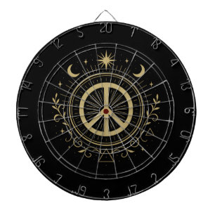Hippie Witchy Peace Sign Mystical Dartboard