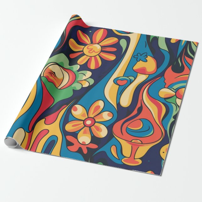Hippie Wrapping Paper (Unrolled)