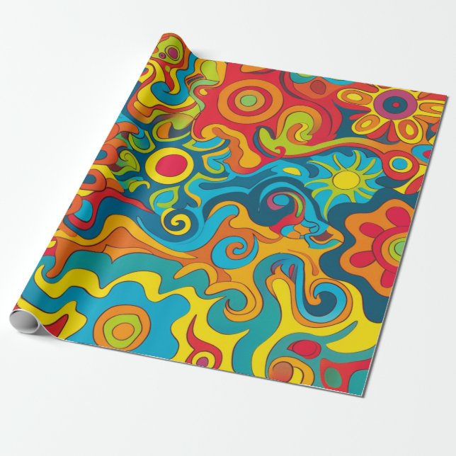 Hippie Wrapping Paper (Unrolled)