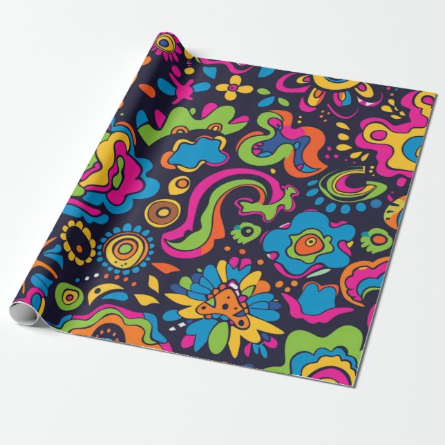 Hippie Wrapping Paper (Unrolled)