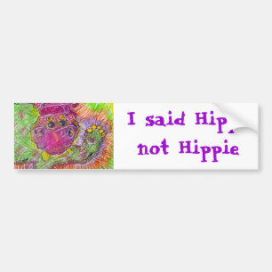 Hippiepotamos Hippie Hippo Bumper Sticker