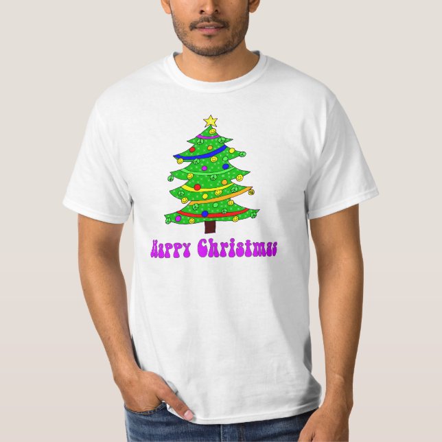 Hippie's Happy Christmas Tree T-Shirt (Front)