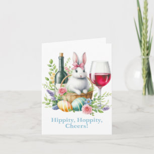Hippity, Hoppity Cheers! Easter Bunny & Wine Card