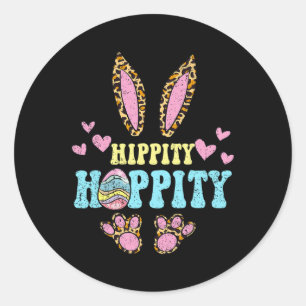 Hippity Hoppity Easter Bunny Egg Hunting Rabbit Sp Classic Round Sticker