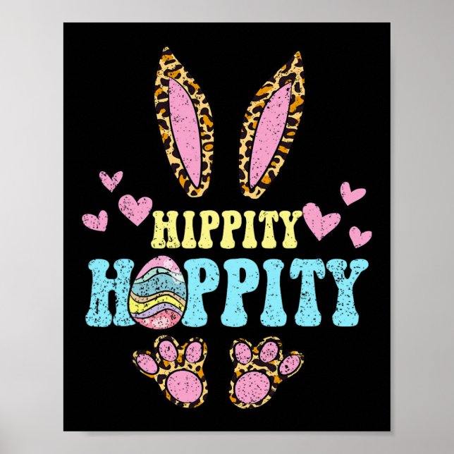 Hippity Hoppity Easter Bunny Egg Hunting Rabbit Sp Poster (Front)