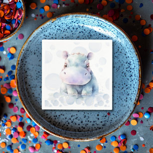 Hippo and Bubbles  Napkin