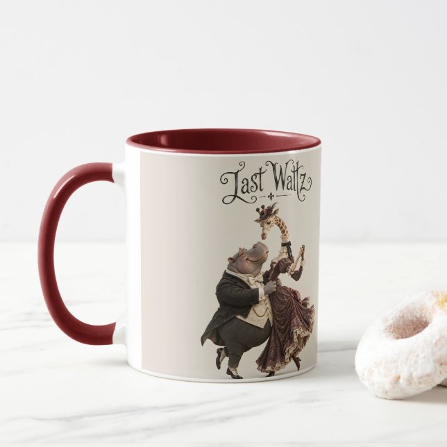 Hippo and Giraffe Dance Mug (With Donut)