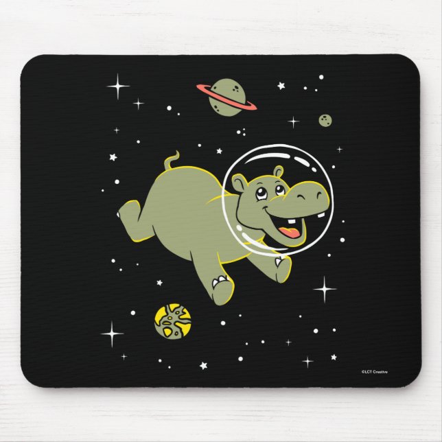 Hippo Animals In Space Mouse Mat (Front)