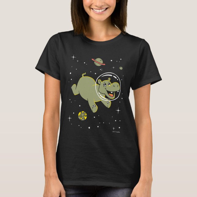 Hippo Animals In Space T-Shirt (Front)