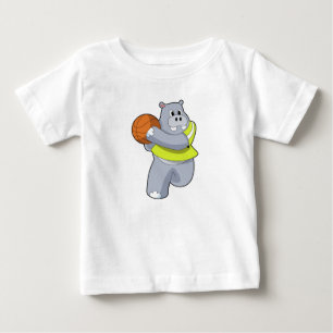 Hippo as Basketball player with Basketball.PNG Baby T-Shirt