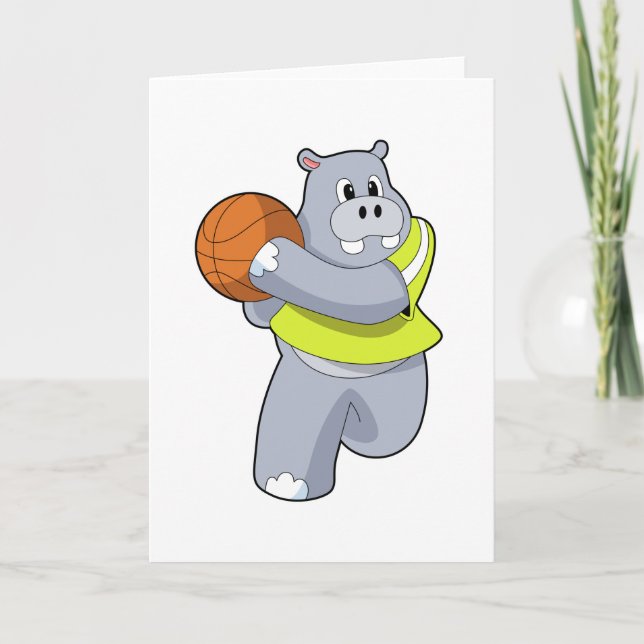 Hippo as Basketball player with Basketball.PNG Card (Front)