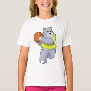 Hippo as Basketball player with Basketball.PNG T-Shirt