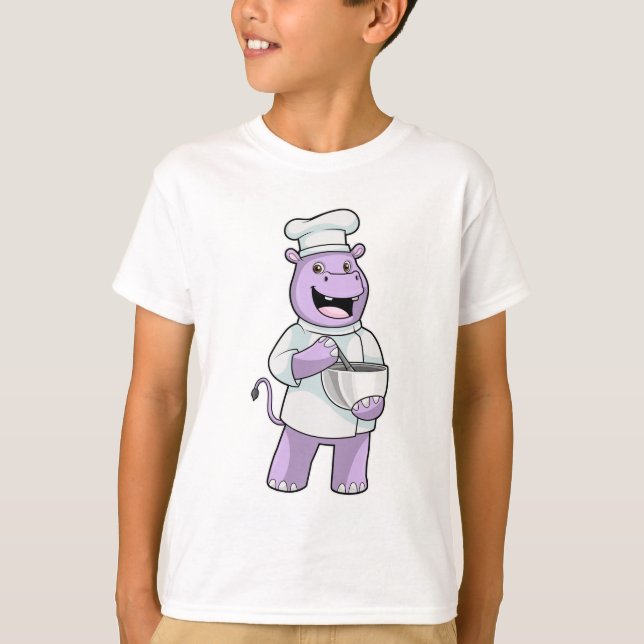 Hippo as Chef with Bowl T-Shirt (Front)