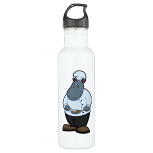 Hippo as Cook with Pan 710 Ml Water Bottle