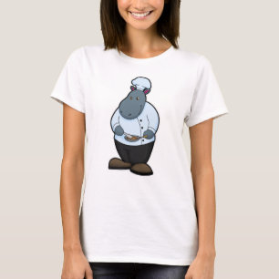 Hippo as Cook with Pan T-Shirt