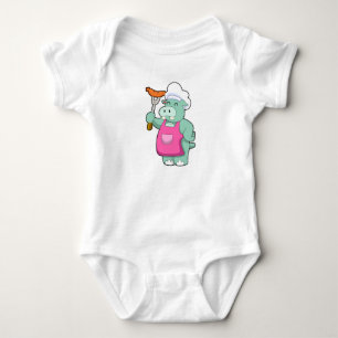 Hippo as Cook with Sausage Baby Bodysuit