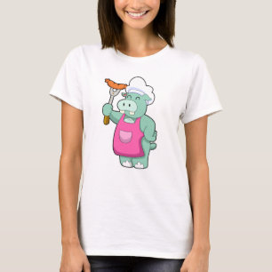 Hippo as Cook with Sausage T-Shirt
