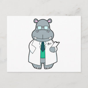 Hippo as Doctor with Smock Postcard