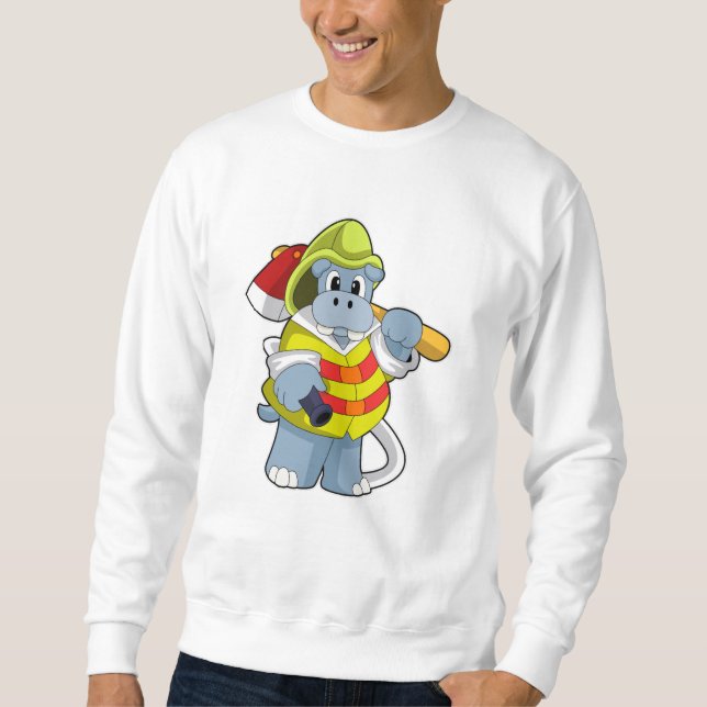 Hippo as Firefighter with Ax Sweatshirt (Front)