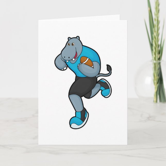 Hippo as Football player with Football Card (Front)