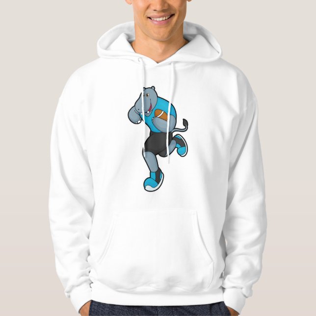 Hippo as Football player with Football Hoodie (Front)