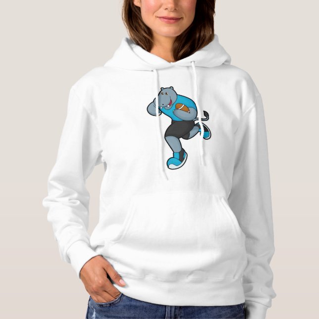 Hippo as Football player with Football Hoodie (Front)