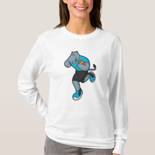 Hippo as Football player with Football T-Shirt