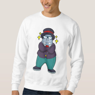 Hippo as Groom with Suit.PNG Sweatshirt