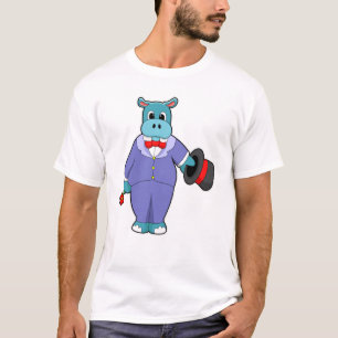 Hippo as Groom with Suit & Rose T-Shirt