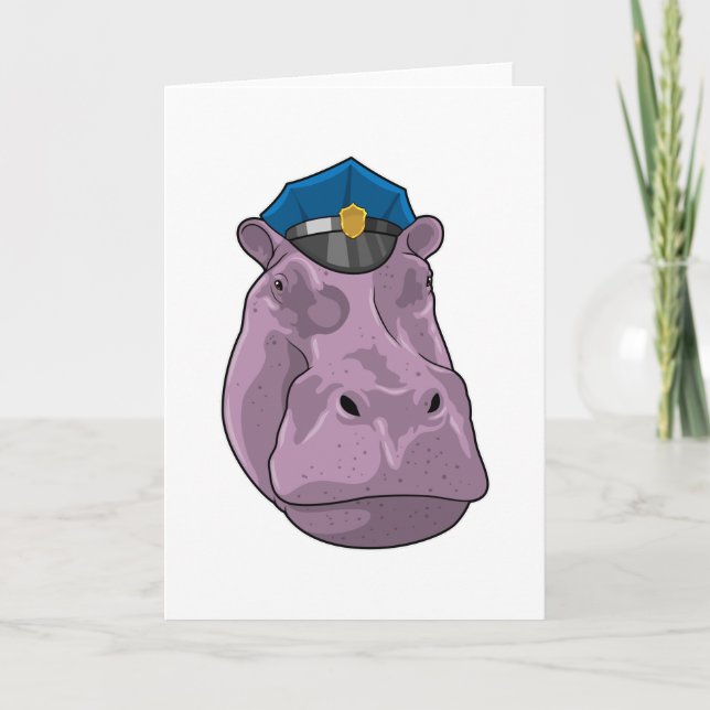 Hippo as Police officer Police Card (Front)