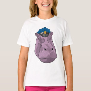 Hippo as Police officer Police T-Shirt