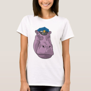 Hippo as Police officer Police T-Shirt