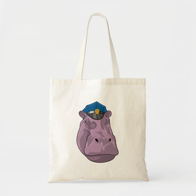 Hippo as Police officer Police Tote Bag (Front)