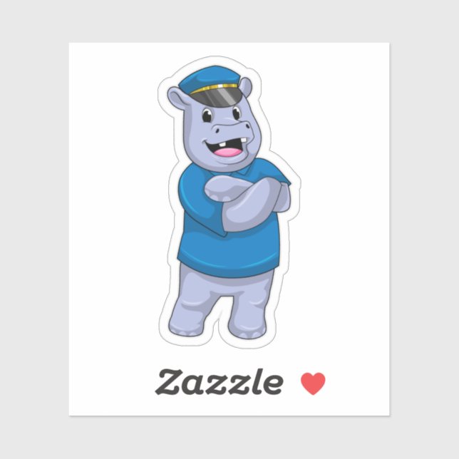 Hippo as Police officer with Police hat (Sheet)